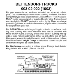 Micro Trains 003 10 022 Bettendorf Trucks With Medium Extended Couplers (Black) 10 Pairs