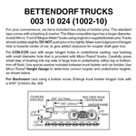 Micro Trains 003 10 024 Bettendorf Trucks With Long Extended Couplers (Black) 10 Pairs