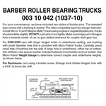 Micro Trains 003 10 042 Barber Roller Bearing Trucks With Medium Extended Couplers (Black) 10 Pairs