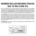 Micro Trains 003 10 044 Barber Roller Bearing Trucks With Long Extended Couplers (Black) 10 Pairs