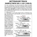 Micro Trains 003 11 001 Bettendorf Truck Sampler Pack 1 Pair Each #1000 1002 & 1003