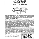 Micro Trains 003 12 007 36" Standard Wheelsets (Nonmagnetic) Black Axles Pkg(48)