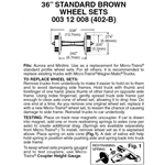 Micro Trains 003 12 008 36" Standard Wheelsets (Nonmagnetic) Brown Axles Pkg(48)