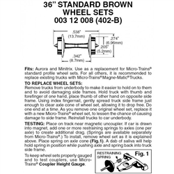 Micro Trains 003 12 008 36" Standard Wheelsets (Nonmagnetic) Brown Axles Pkg(48)