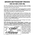 Micro Trains 003 22 020 Bettendorf Trucks Nonmagnetic Less Couplers (Brown) 1 Pair