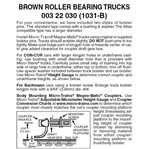Micro Trains 003 22 030 Roller Bearing Trucks Less Couplers (Brown) 1 Pair