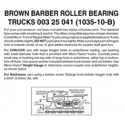 Micro Trains 003 25 041 N Barber RB Trucks Brown 10/