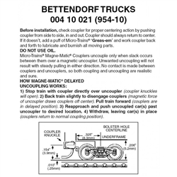 Micro Trains 004 10 021 Bettendorf Trucks With Short Extended Couplers (Black) 10 Pairs