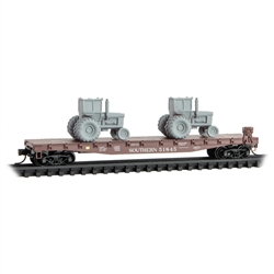 Micro-Trains 045 00 580 N 50' Fishbelly-Side Flatcar w/Side-Mount Brake Wheel Southern Railway #51845 & Tractor Load