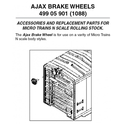 Micro Trains 499 05 901 Brake Wheels Horizontal Type Ajax Pkg(12)