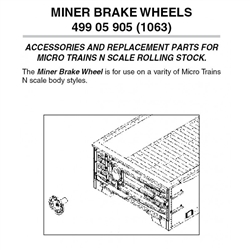 Micro Trains 499 05 905 Brake Wheels Horizontal Mount Miner Pkg(12)