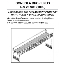 Micro Trains 499 25 905 Drop Ends Gondola Pkg(12)