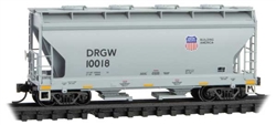 Micro Trains 092 00 501 N ACF 39' 2-Bay Center-Flow Covered Hopper Round Hatches Union Pacific DRGW #10018