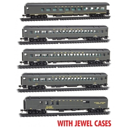 Micro-Trains 98300196 N Heavyweight Passenger 5-Car Set w/Jewel Cases Virginian