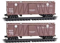 Micro Trains 983 02 210 N 40' Wood Boxcar Cement Hopper 2-Pack in Jewel Cases Baltimore & Ohio