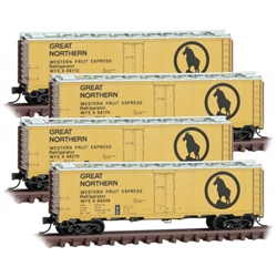 Micro Trains 993 00 179 N 40' Steel Ice Reefer 4-Pack Great Northern WFEX 68112 68174 68270 58349