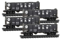 Micro Trains 993 00 195 N 2-Bay Rib-Side Hopper 4-Pack w/Foam Nest Norfolk & Western