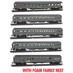 Micro Trains 993 00 196 N Heavyweight Passenger 5-Car Set w/Foam Nest Virginian