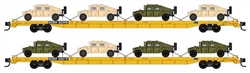 Micro-Trains 993 02 180 N 89' Flat 2/ w/8 Humvees