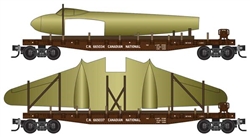 Micro Trains 993 02 202 N 50' Fishbelly-Side Flatcar w/Side Brake Wheel & Mosquito Aircraft Canadian National