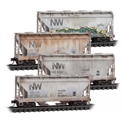 Micro Trains 993 05 013 N Micro Trains 99305013 N Hopper 4-Pk Weathered N&W