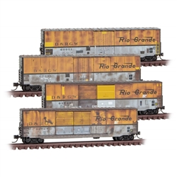 Micro Trains 993 05 850 N 50' Box Weathered 4/Pack Denver & Rio Grande Western DRGW
