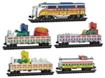 Micro-Trains 993 21 386 N Robot Christmas Train-Only Set Jewel Case and Foam Nest EMD FT 4 Cars Mixed-Media Load Kits