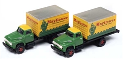 Classic Metal Works 50448 N 1954 Ford Box-Body Delivery Truck 2-Pack Assembled Mini Metals Mayflower