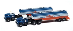 Classic Metal Works 51206 N 1954 IH R-190 Tractor w/Tanker Trailer 2-Pack Chevron