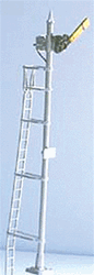 NJ International 2000 N Upper-Quadrant Semaphore Three Light Straight Pole w/Square Blade Yellow Red