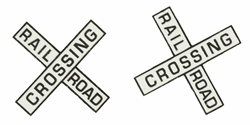 NJ International 4261 S Railroad Crossing Crossbucks Only No Mast Painted Brass Pkg 2