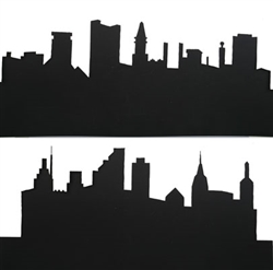 New London 2 BackGround Scene Stencil Set The Mountains I Pkg 4