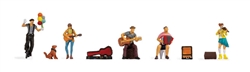 Noch 15597 HO Street Artists/Musicians 5 Figures Dog Accessories