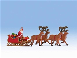 Noch HO 15924 Santa Claus with Sleigh and 4 Reindeer