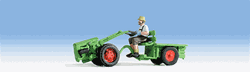Noch 16750 HO Farm Machinery Two Wheel Tractor w/Figure Green