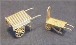 N Scale Architect 96614 N Market Carts Etched Brass Kit 2 Different Carts Unpainted