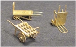 N Scale Architect 96618 N Luggage Carts Etched Brass Kit 3 Different Unpainted