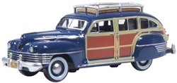 Oxford 87CB42002 HO 1942 Chrysler Town and Country Station Wagon Assembled South Sea Blue, Woody