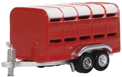 Oxford NFARM004 N 1950-2000 Livestock Trailer Assembled Red