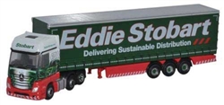 Oxford NMB001 N Mercedes-Benz Actros MP4 GSC w/ Side Curtain Trailer Assembled Eddie Stobart Red