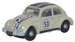 Oxford NVWB001 N 1960s Volkswagen Beetle Assembled Herbie #53 Pearl White Red blue