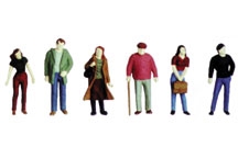 Plastruct 93332 O City Figures Unpainted Set #1