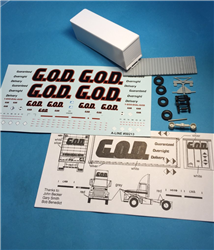 A Line 50618 HO 28' Wedge Trailer Kit w/ G.O.D. Guaranteed Overnight Delivery Decals