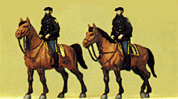 Preiser 10397 HO Police Mounted On Horseback United States Police in Modern Uniform Pkg 2