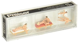 Preiser 10439 HO Recreation Nude Bathers w/2 Lounges