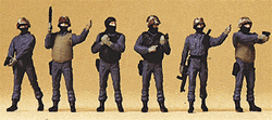 Preiser 10446 HO German Police SWAT Team GSG9