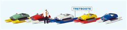 Preiser 10685 HO Pedal Boat Rental w/German Sign 5 Boats