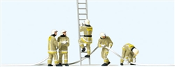 Preiser 10771 HO Modern Firemen Working with Accessories Beige Uniforms Pkg 5