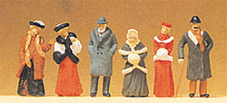 Preiser 12197 HO 1900s Figures Passers-By Wearing Winter Clothes Pkg 6