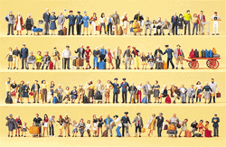 Preiser 13000 HO Assorted Painted Figures 100/ Railroad Personel Travelers & Passers-By